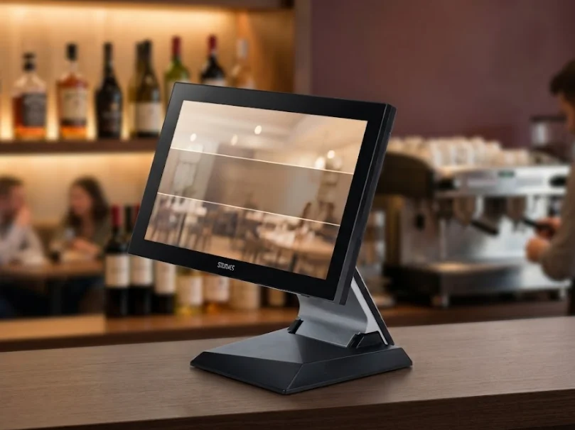 SAM4S Sapphire touchscreen till on a bar counter